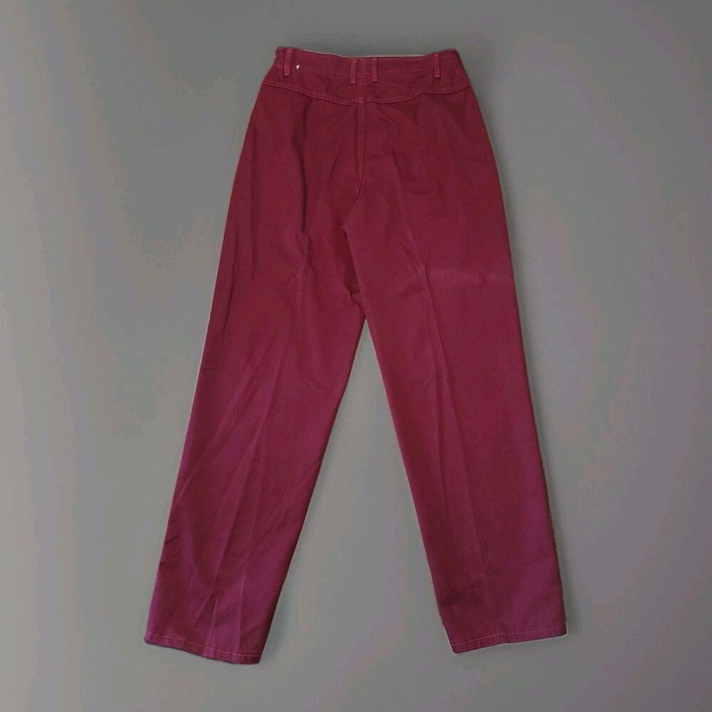Vtg 80s Lee High Waisted Pants Trousers Burgundy NWT Deadstock Made USA 16 M Mom - Picture 2 of 7
